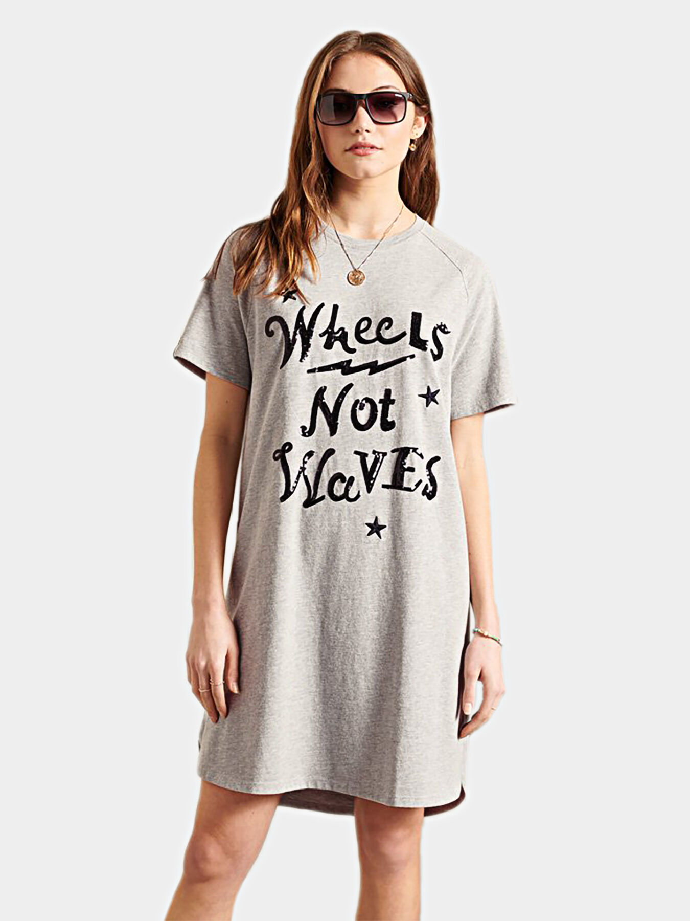 T-shirt dress with contrasting print ...